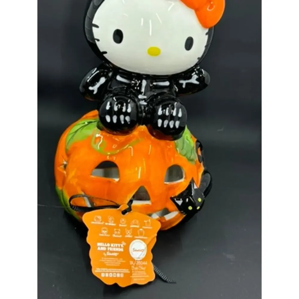 Hello Kitty T-Light Holder Black Cat, Orange‎ Pumpkin, Cat Costume